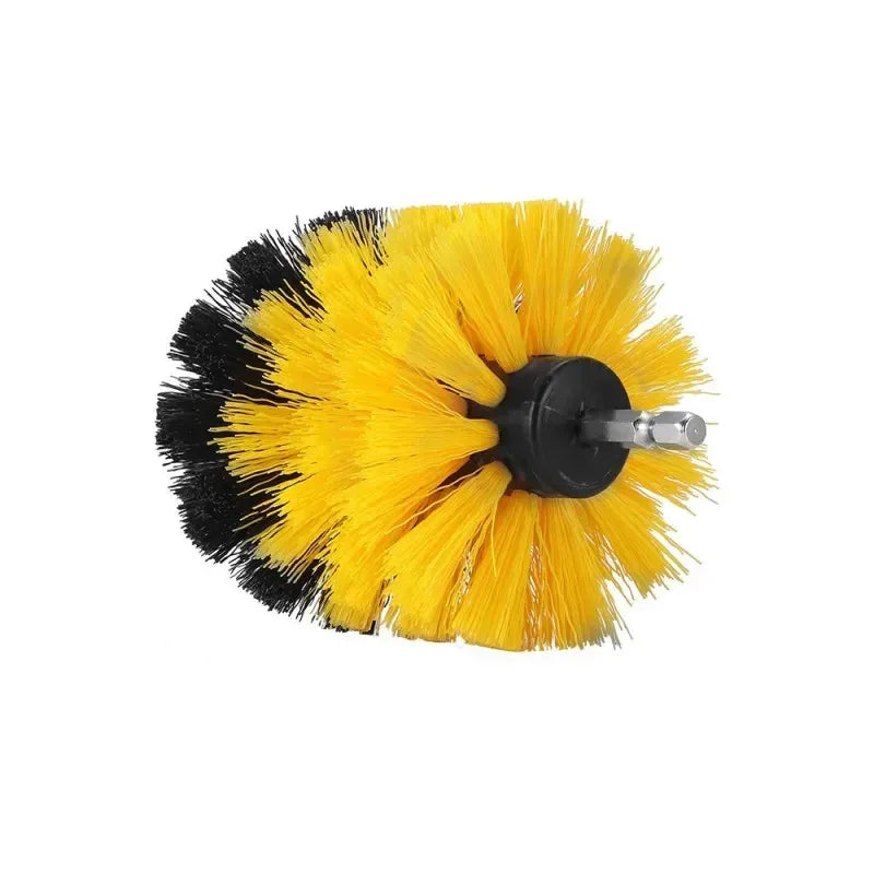 1 Set/3 PCS Electric Drill Brush Kit Plastic Round Cleaning Brush Attachment Carpet Glass Car Tires Nylon Brushes Scrubber Drill